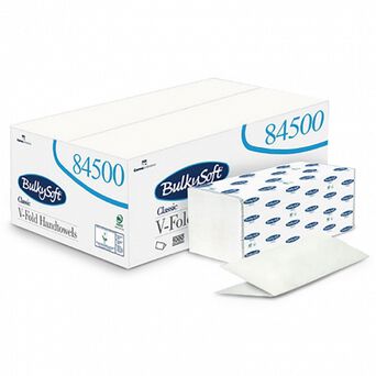 Ręcznik papierowy w składce V Bulkysoft Classic 2 warstwy 4000 szt. biały celuloza