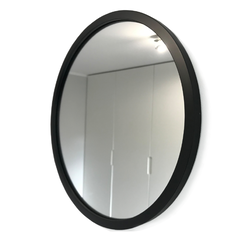 Nástěnné zrcadlo do koupelny Faneco Scandi černé 600 x 600 mm