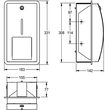 Uchwyt na papier toaletowy Ø max 120 mm z rolką zapasową - wnękowy STRATOS - rys.2