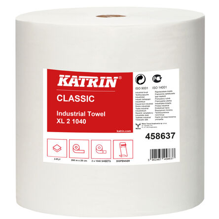 Czyściwo przemysłowe 260 m Katrin Classic XL2 2 szt. 2 warstwy makulatura białe