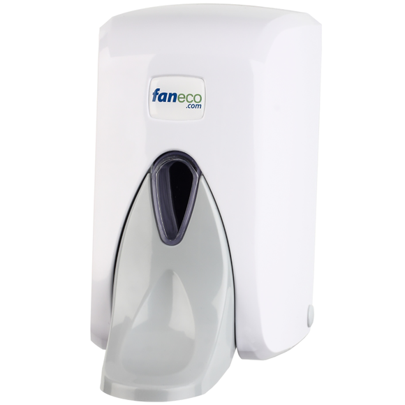 Dozownik łokciowy do mydła w płynie Faneco POP 500 ml, białe tworzywo ABS