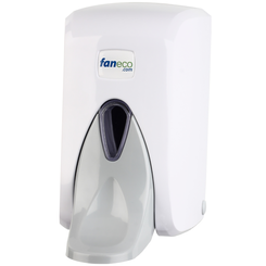 Dozownik łokciowy mydła w płynie 0,5 litra Faneco, POP białe tworzywo ABS