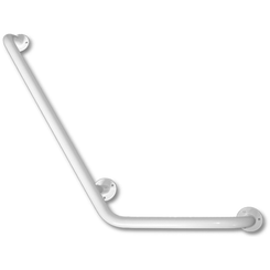 Soporte de bañera angular izquierdo Faneco ⌀ 25 mm, 80 × 40 cm, acero color blanco