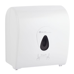 Automatický dávkovač papierových utierok v rolke Merida TOP AUTOMATIC MAXi, bielo-šedý ABS plast
