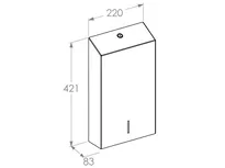 Wymiary pojemnika na ręcznik papierowy Stella Black ASC001