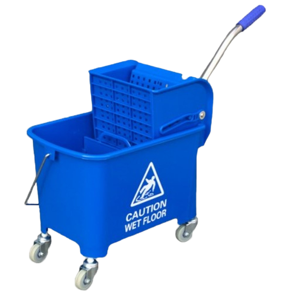 Profesjonalny jednowiaderkowy wózek do mycia podłóg z wyciskarką mopa i uchwytem
