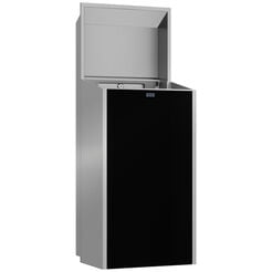 30-liter trash can EXOS KWC, matte stainless steel + black glass