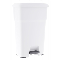 Cesto de basura de 85 litros Merida HERA, plástico blanco