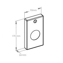 Elegancki dozownik do woreczków higienicznych Merida Black Line wymiary oraz rysunek
