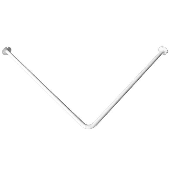 Drążek prysznicowy kątowy mocowany do ścian Faneco ⌀ 25 mm, 100 × 100 cm, stal kolor biały