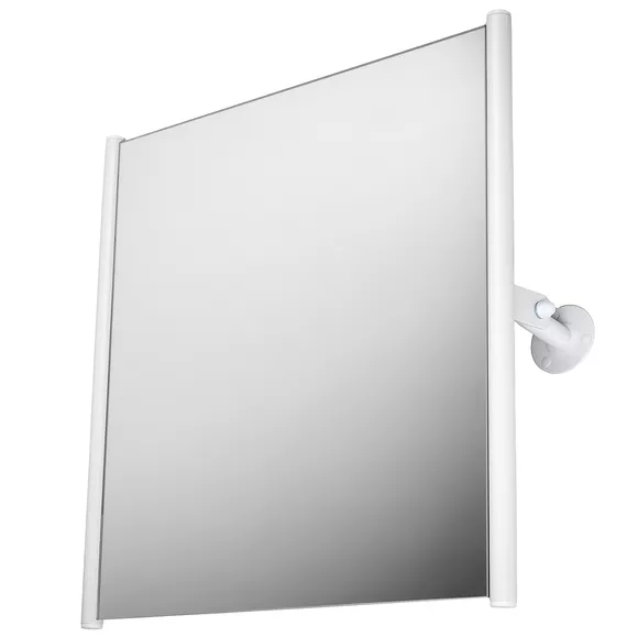 Nastavitelný sklopný zrcadlo pro osoby se zdravotním postižením s držákem Faneco ⌀ 25 mm, 60 × 60 cm, ocel bílá