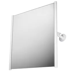 Espejo abatible para personas con discapacidad con soporte Faneco ⌀ 25 mm, 60 × 60 cm, acero color blanco