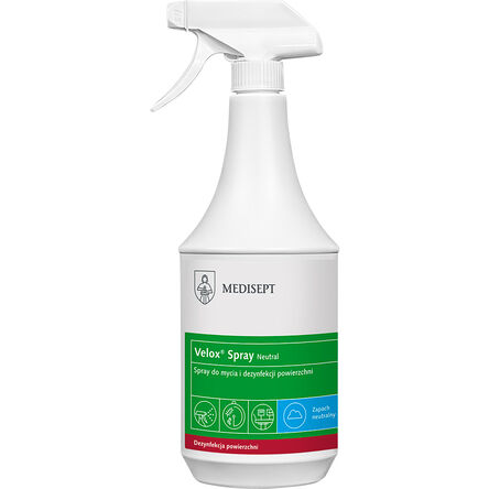 Litrowy spray dezynfekcyjny o neutralnym zapachu do małych powierzchni i sprzętu medycznego