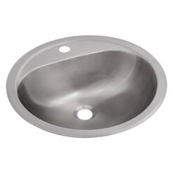 Lavabo redondo con orificio para grifo Faneco, acero inoxidable mate