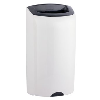 Cubo de basura de 40 litros Merida TOP de plástico blanco-gris