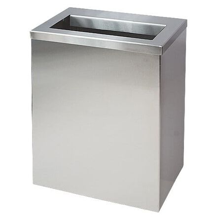 Cubo de basura de acero inoxidable para desechos higiénicos de 25 litros rectangular