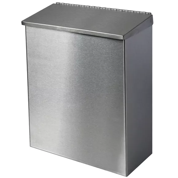 7-liter Sanitario Wall-Mounted Trash Can, Matte Stainless Steel