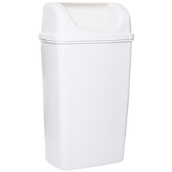 Cubo de basura de 50 litros Faneco de plástico blanco