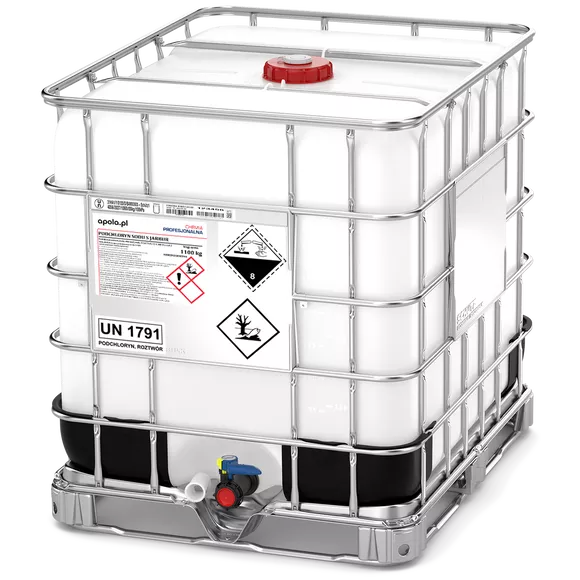 Podchloryn sodu stabilizowany kontener IBC 1000 l (DPPL) – paletopojemnik / mauzer