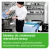 Stojak na czyściwo w rolce Tork 652000, biało-turkusowe tworzywo – przykład użytkowania