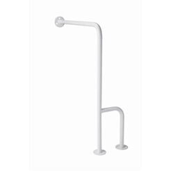 Wall-mounted floor support handle for disabled ⌀ 25 mm, 75 × 80 cm Bisk, white steel