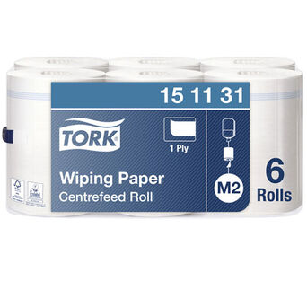 Papierhandtücher für leichte Verschmutzungen Tork 6 Stück 1-lagig 275 m weißes Zellstoff + Altpapier