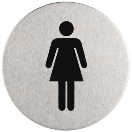 Oznaczenie toalet metalowe okrągłe - WC damskie