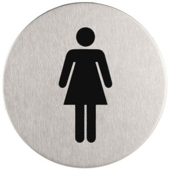 Oznaczenie toalety damskiej metalowe okrągłe Sanitario