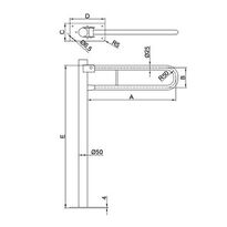 Uchylny biały uchwyt podłogowy do toalet dla osób starszych i niepełnosprawnych