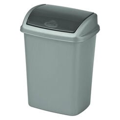 Müllbehälter 10 Liter Curver DOMINIK Kunststoff silber-grafit