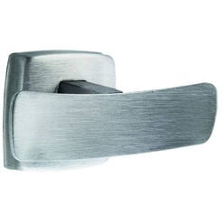 Perchero de baño doble Faneco, acero inoxidable mate