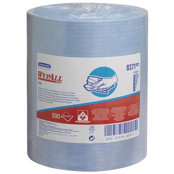 Nonwoven cleaning cloth in a large roll Kimberly Clark WYPALL X60 1 layer cellulose blue