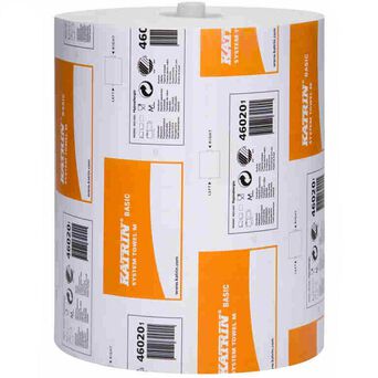 Toalla de papel en rollo Katrin Basic System M 6 unidades 1 capa 180 m gris papel reciclado