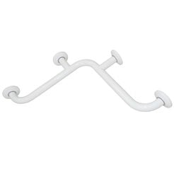 Eck-Duschgriff rechts Faneco ⌀ 32 mm, 60 × 60 cm, Stahl weiß