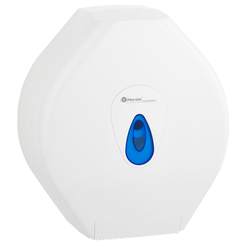 Kontajner na toaletný papier Merida TOP MEGA Maxi plast bielo - modrý