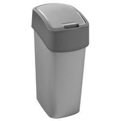 Cubo de reciclaje de 25 litros Curver FLIP BIN de plástico gris