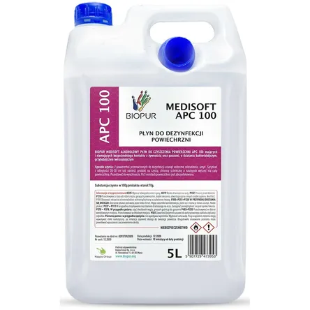 Dezinfekčný prostriedok na povrchy Biopur Medisoft APC 100 5 litrov