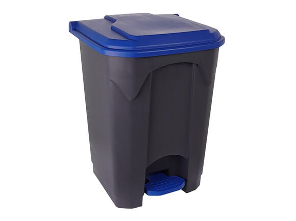 Kosz otwierany przyciskiem pedałowym 45 l, plastik grafitowo-niebieski