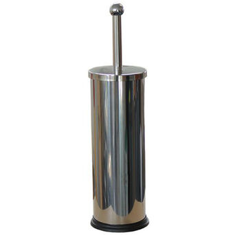 Toilet brush with stand polished steel