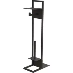 MOKKO Black Toilet Paper Stand with Shelf