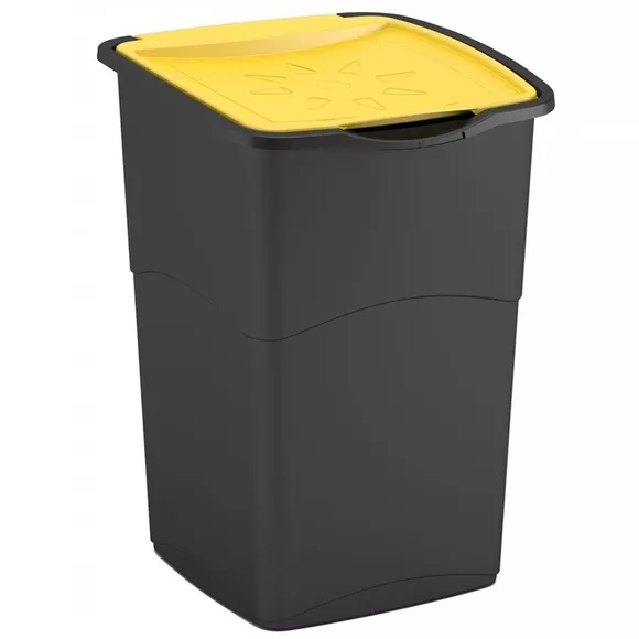 Kosz na śmieci Curver KORAL 47 l, czarny/żółty plastik
