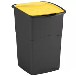 Kosz na śmieci Curver KORAL 47 litrów, czarny/żółty plastik