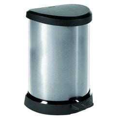 Odpadkový kôš 20 litrov Curver, strieborný-čierny plast s metalickým povrchom
