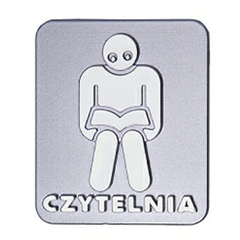 Metalized toilet sign - CZYTELNIA