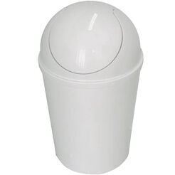 Cesto de basura de 10 litros Bisk, plástico blanco