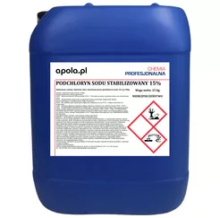 Podchloryn sodu stabilizowany (chlor w płynie) kanister 25 kg przód