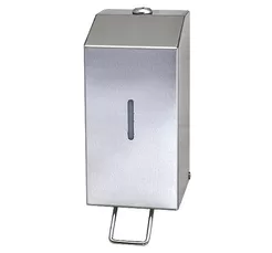 Sanitario metal liquid soap and disinfectant dispenser 850 ml, matte stainless steel