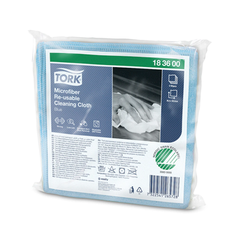 Tork reusable microfiber cloth 6 pack, blue