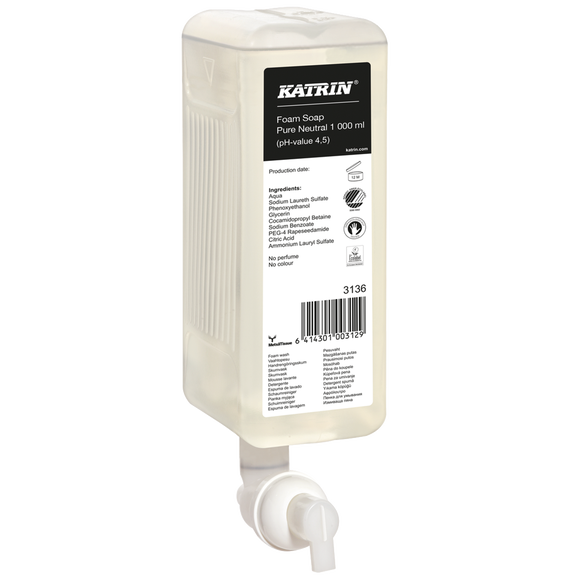 Delikatne dla skóry wydajne mydło w piance do litrowych dozowników środków do higieny rąk Katrin