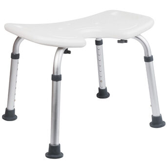 Shower stool with U-shaped opening Bisk PRO rectangle white